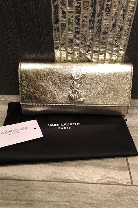 ysl clutch used|YSL metallic clutch.